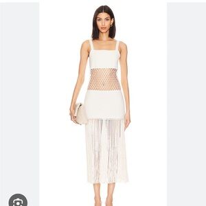 My beachy side revolve crochet midi dress in ivory
